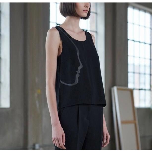 Cop Copine The Cop Copine Silhouette Face Tank Top Size ONE SIZE - 2 Thumbnail