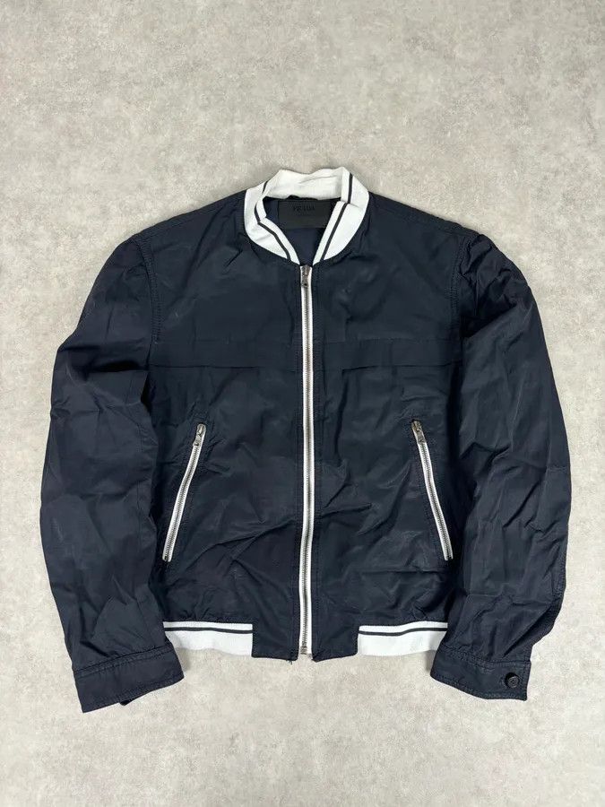 Prada 2000s Prada Light Nylon Navy Obscure Bomber Jacket Size US S / EU 44-46 / 1 - 1 Thumbnail