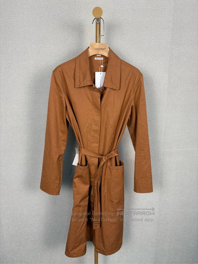 Hermes Hermes Khaki Lapel Long Sleeve Windbreaker Size XS / US 0-2 / IT 36-38 - 1 Thumbnail