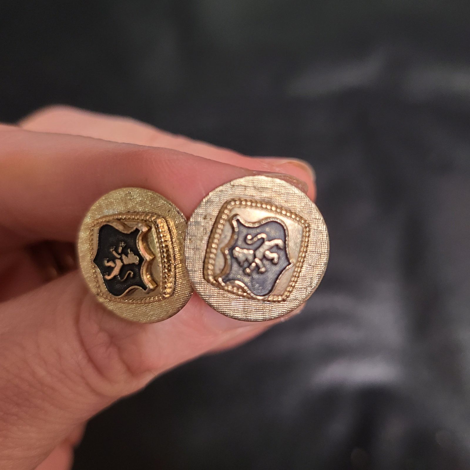 Vintage Vintage cathe Coat of Arms Lion Shield cufflinks Tie Pin Size ONE SIZE - 3 Thumbnail