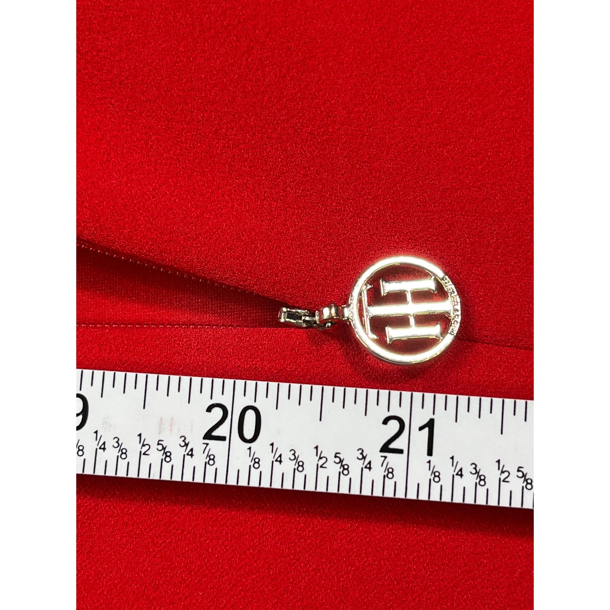 Tommy Hilfiger Tommy Hilfiger SKU 7616 Red Midi Dress With Cap Sleeves Size Size L / US 10 / IT 46 - 16 Thumbnail