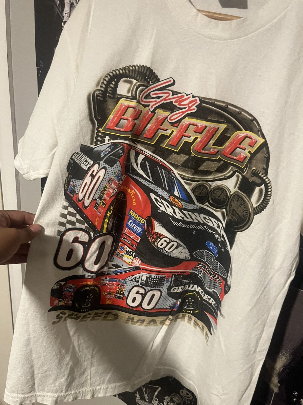 Hanes Vintage 2000’s Y2K Greg Biffle Double Sided NASCAR Tee shirt Size US L / EU 52-54 / 3 - 3 Thumbnail