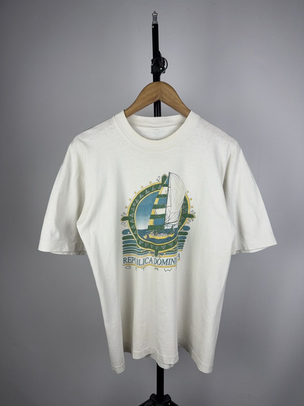 Other Vintage 90s Dominican Republic Getaway Tee Sailboat Print Size US M / EU 48-50 / 2 - 1 Thumbnail