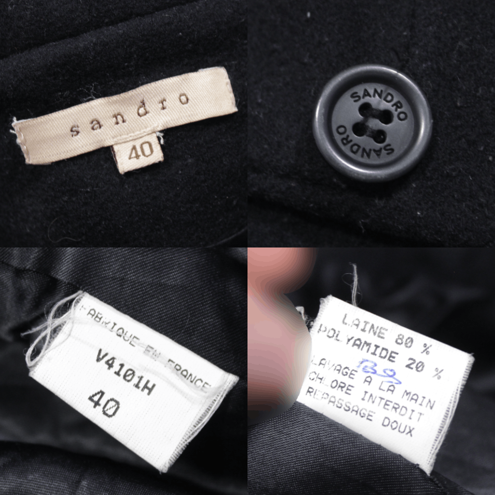 Sandro 90S Wool Short Double Breasted Coat Vintage Size M / US 6-8 / IT 42-44 - 9 Thumbnail
