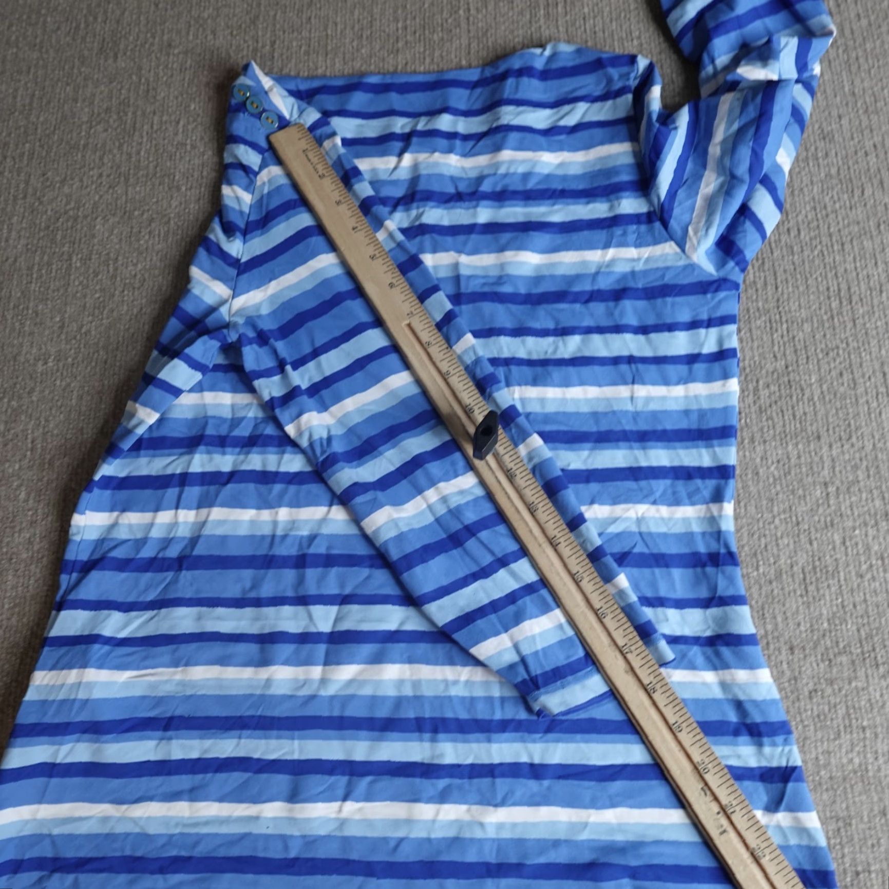 J.McLaughlin J. McLaughlin Womens Top M Blue Catalina Cloth Striped Nautical 3/4 Sleeves Shirt Casual Navy Basic Knit Nylon Spandex Pullover Tank Regular Womens Size M / US 6-8 / IT 42-44 - 5 Thumbnail