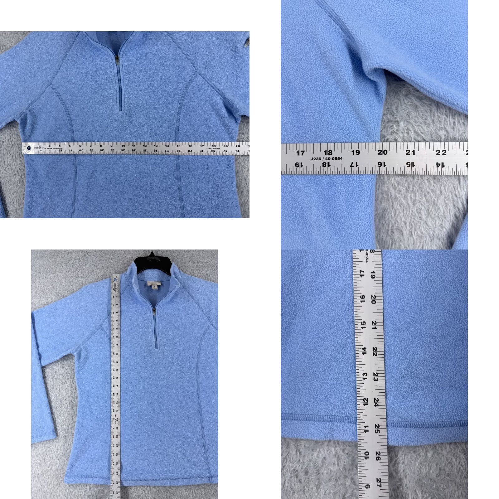 Vintage LL Bean Sweater Womens Large Blue 1/4 Zip 100% Polyester Fleece Mock Neck Size L / US 10 / IT 46 - 8 Thumbnail