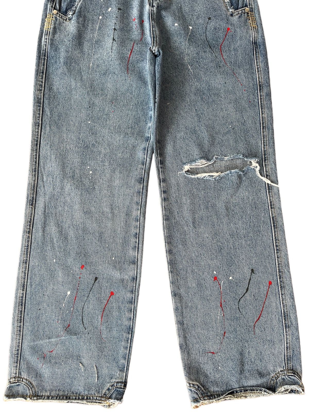 Japanese Brand Vintage Japanese Brand Paint Splatter Distressed Baggy Jeans Size US 30 / EU 46 - 5 Thumbnail