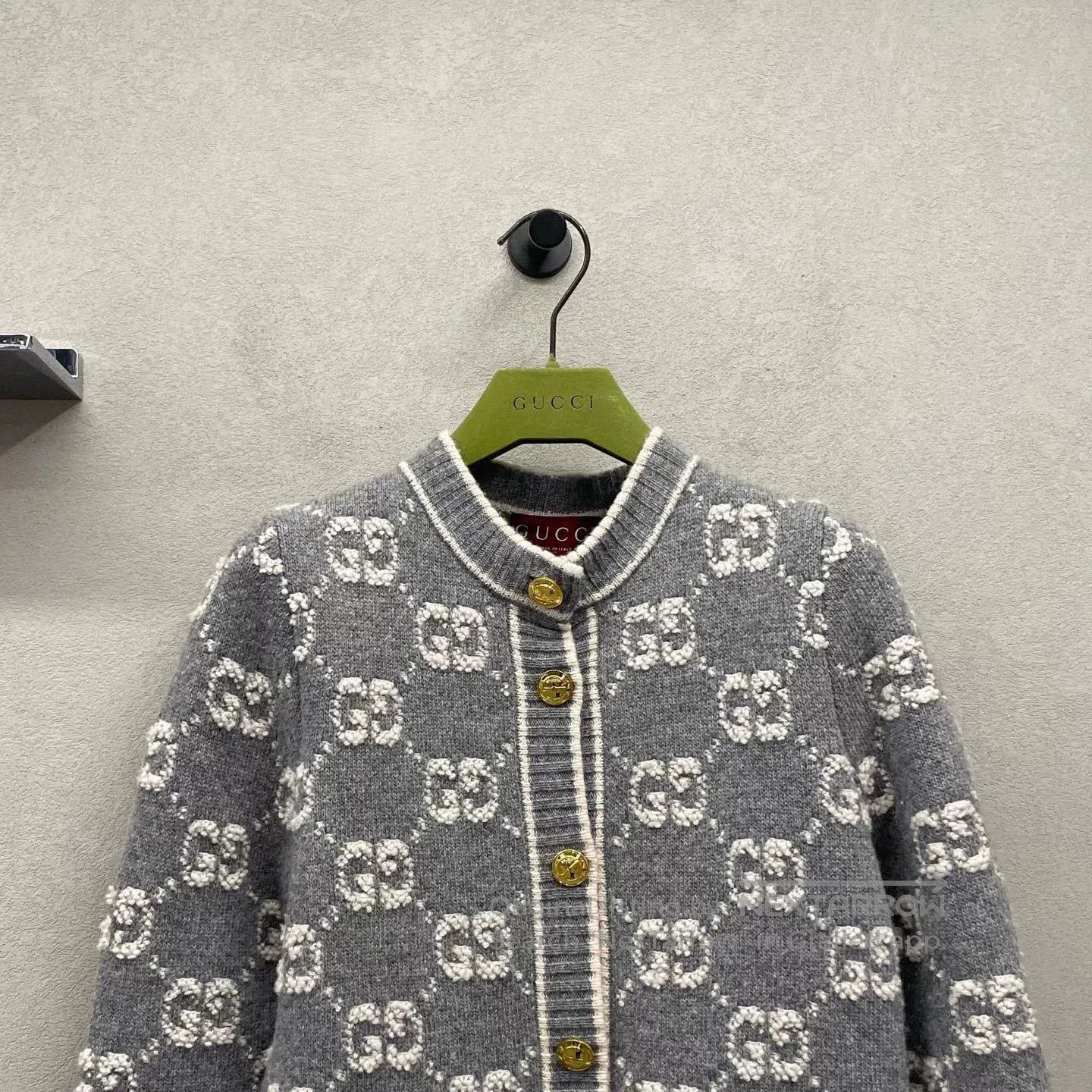 Gucci GUCCI Gray GG Knit Cardigan XS. Size US XS / EU 42 / 0 - 4 Thumbnail