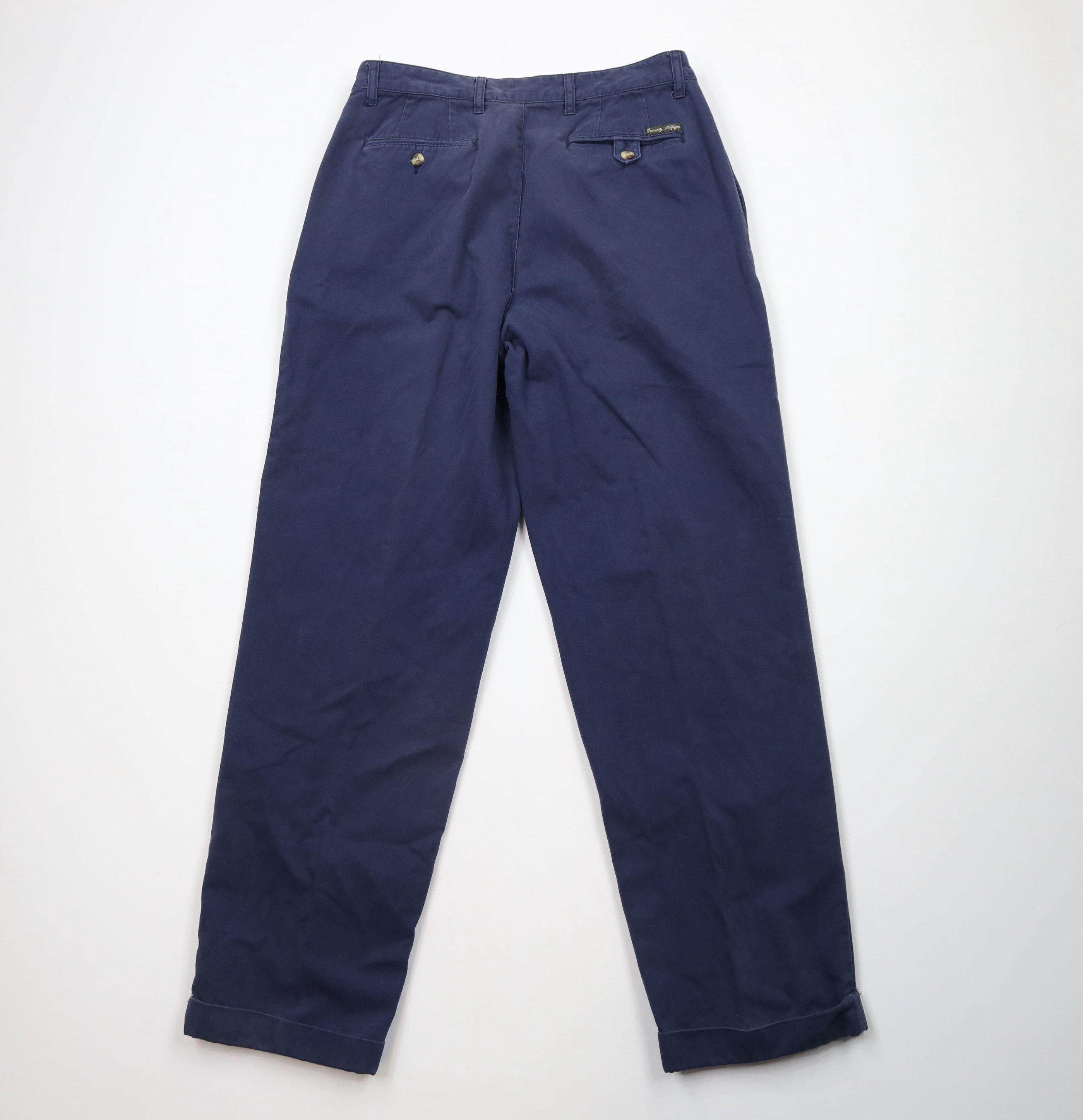 Tommy Hilfiger × Vintage Vintage 90s Tommy Hilfiger Cuffed Wide Leg Chino Pants Size US 32 / EU 48 - 9 Thumbnail