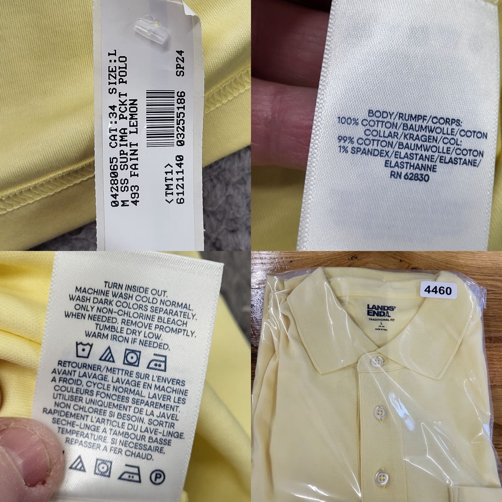 Lands' End Lands' End Polo Shirt Men Large Short Sleeve Traditional Fit Yellow Size US L / EU 52-54 / 3 - 8 Thumbnail