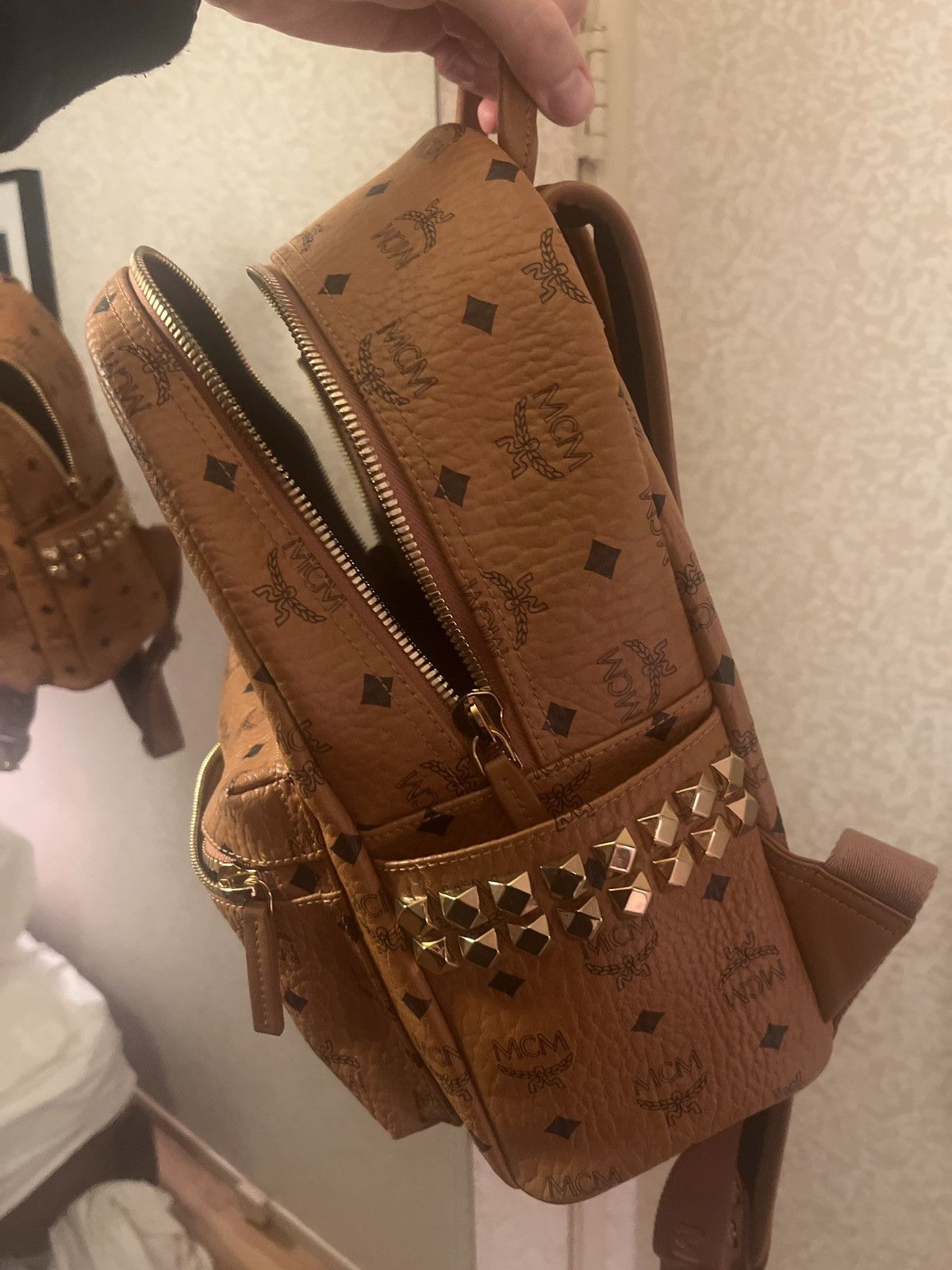 MCM MCM Visetos Stark Side Studs Backpack (S) Size ONE SIZE - 1 Thumbnail