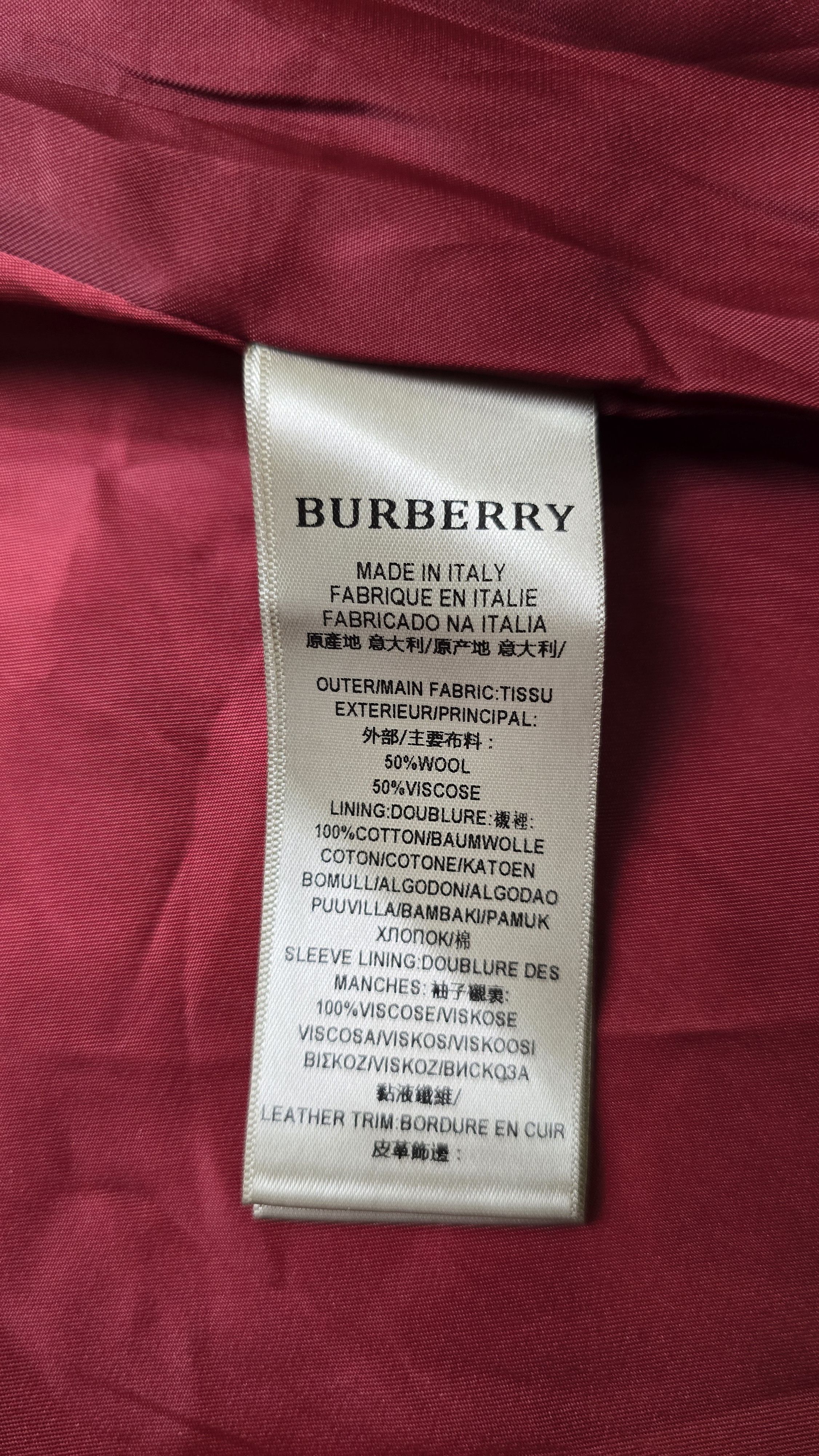 Burberry Burberry Women's Red Wool Belted Coat Size S / US 4 / IT 40 - 21 Thumbnail