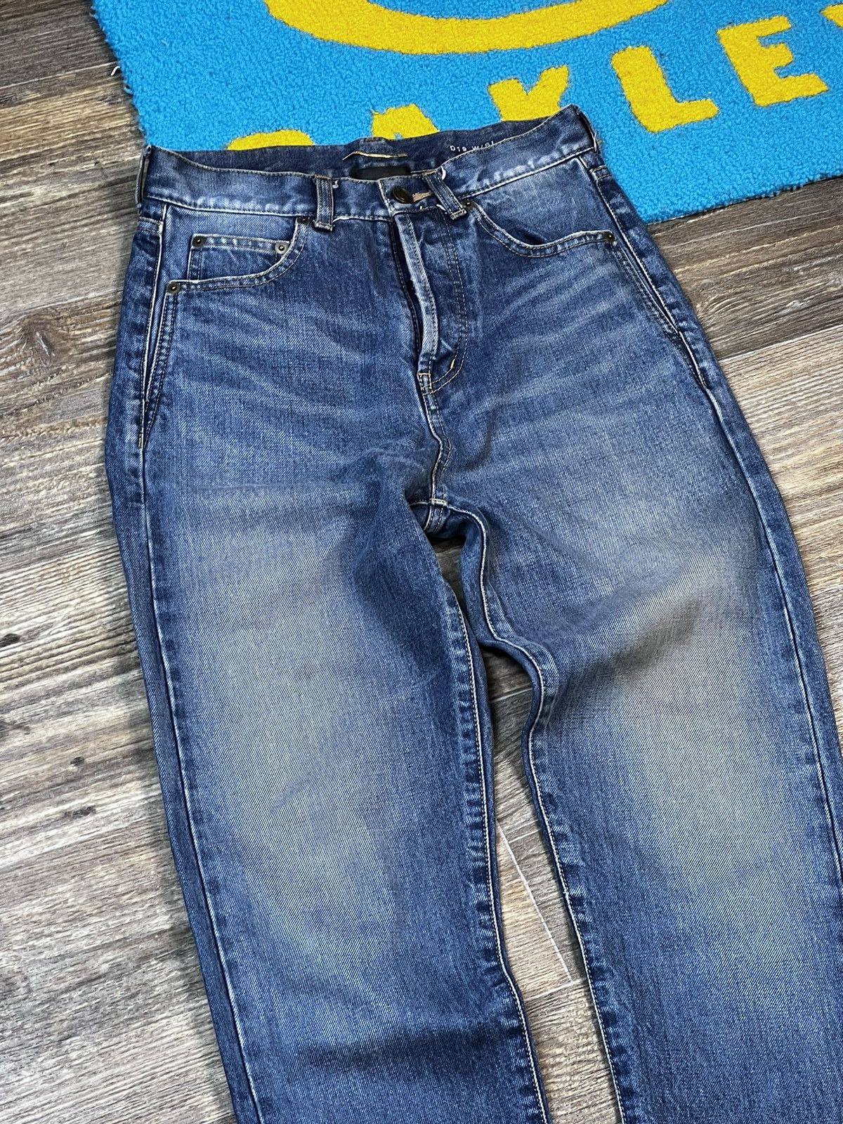 Saint Laurent Paris Saint Laurent Blue Denim Japanese High Rise Pant Size 25" / US 0 / IT 36 - 2 Thumbnail