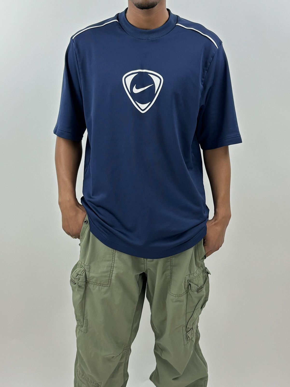 Nike × Vintage vintage Y2K NIKE TEAM Center Swoosh Soccer jersey Size US L / EU 52-54 / 3 - 3 Thumbnail