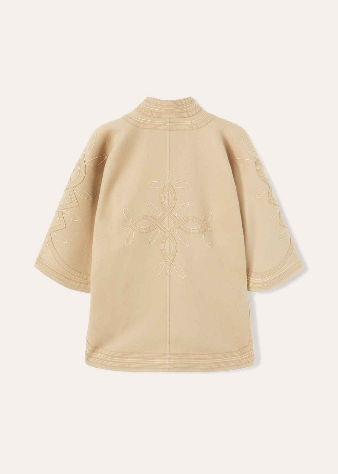 Loro Piana o1srvl11e0824 Size: OS / Lia Embroidered Cape in Beige Size ONE SIZE - 2 Thumbnail