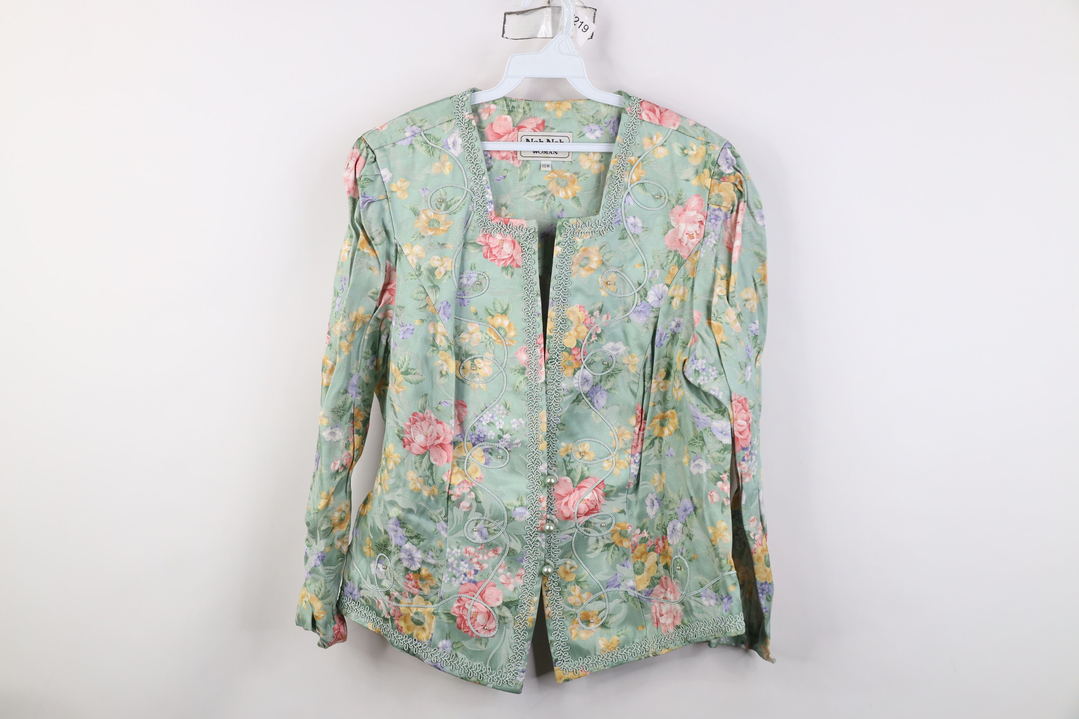 Vintage Vintage 90s Streetwear Floral Evening Blazer Jacket USA Size XXL / US 16-18 / IT 52-54 - 1 Thumbnail