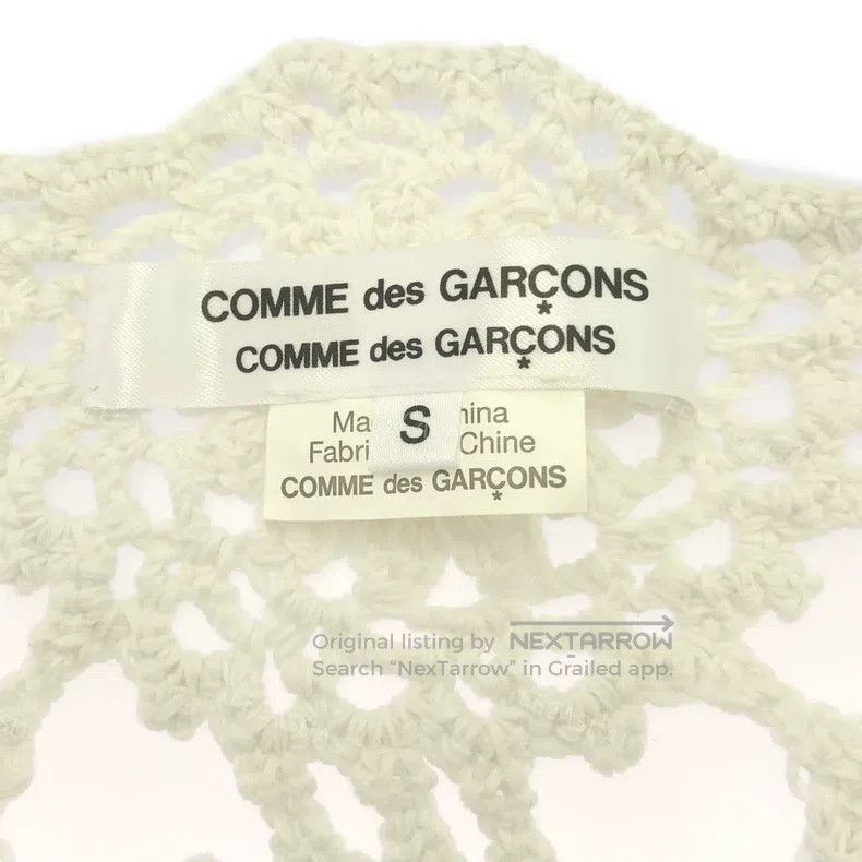 Comme des Garcons Comme Des Garcons Women's White Cotton Crochet Openwork Kn Size S / US 4 / IT 40 - 3 Thumbnail