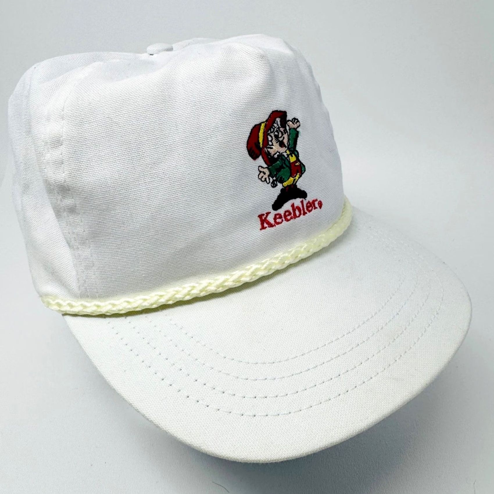 Roper VINTAGE Keebler Elf Embroidered Rope Hat White Snapback Adjustable Cap One Size Size ONE SIZE - 6 Thumbnail