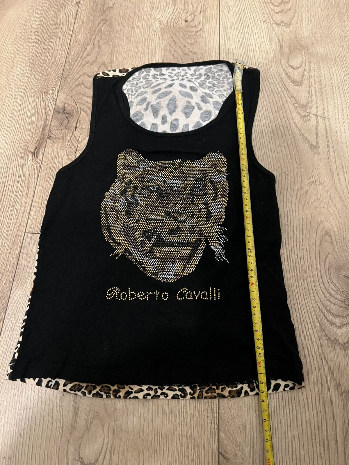Roberto Cavalli Striking Black Roberto Cavalli Rhinestone Tiger Tank Top Size S / US 4 / IT 40 - 5 Thumbnail