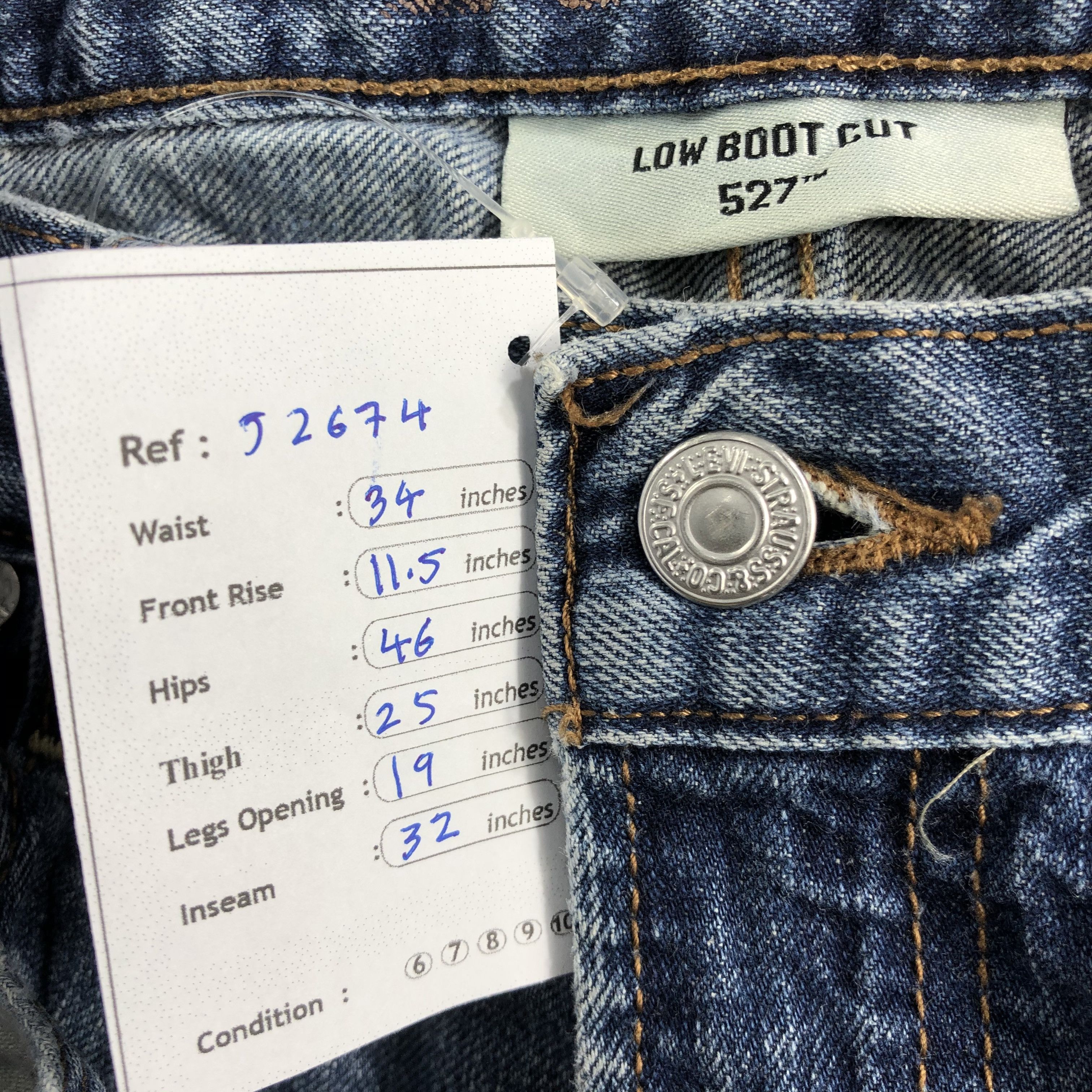 Levi's 90s Vintage Blue Wash Levis 527 Flare Jeans-J2674 Size US 34 / EU 50 - 14 Thumbnail
