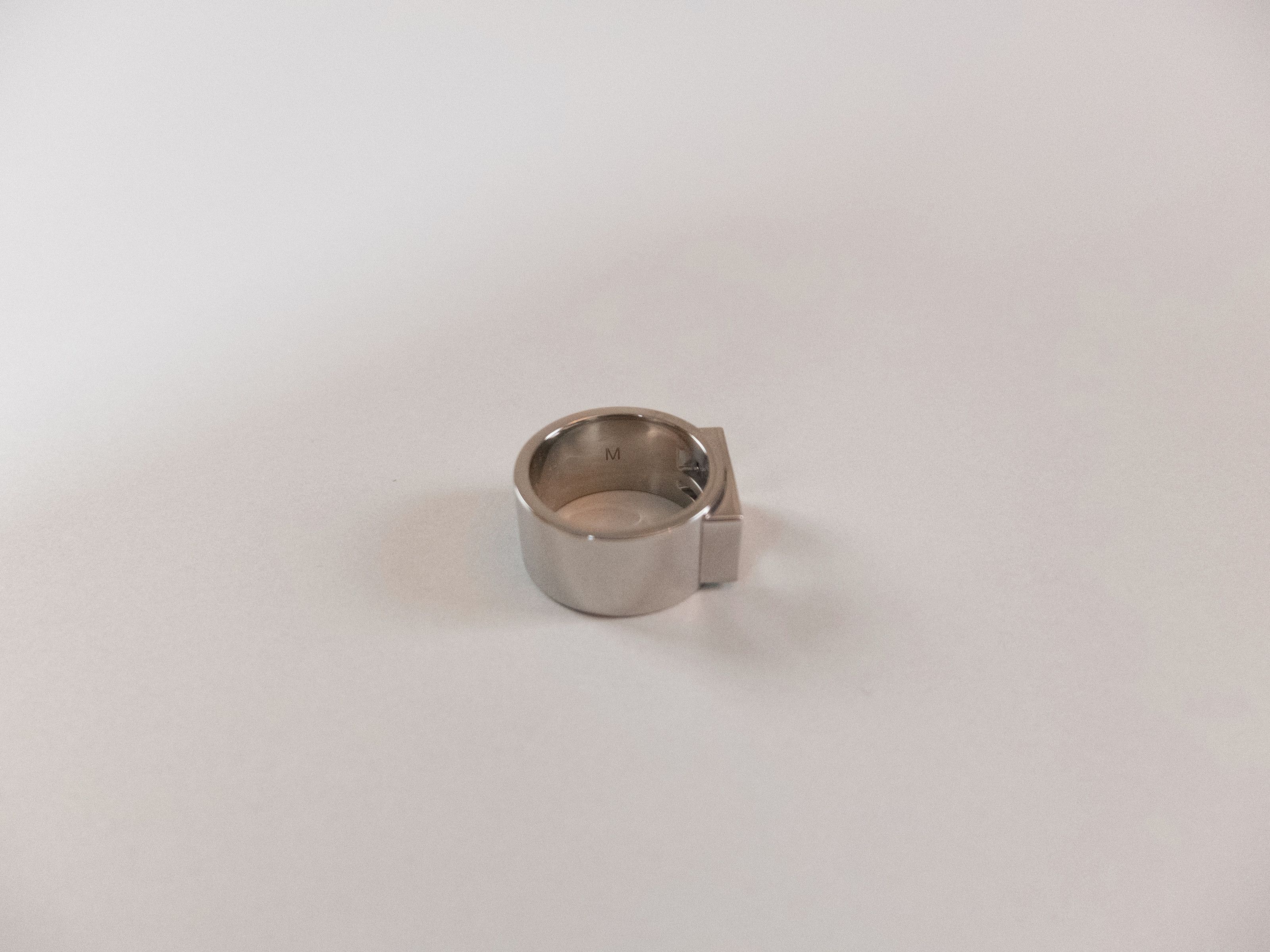 Fendi FENDI Baguette marbled silver tone metal FF ring authentic Size ONE SIZE - 5 Thumbnail