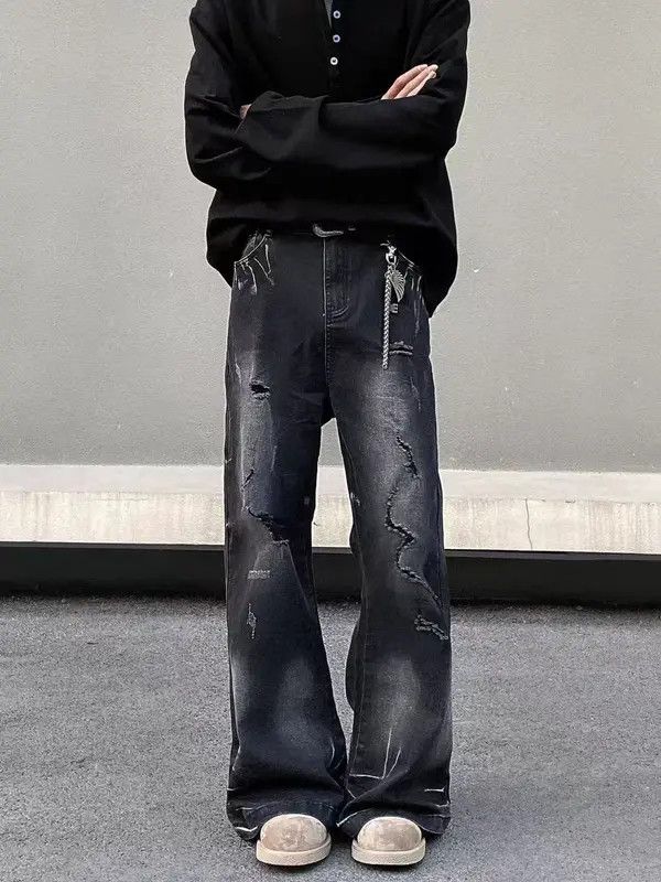 VIBE High street vintage ripped micro flare baggy jeans Size US 30 / EU 46 - 8 Thumbnail