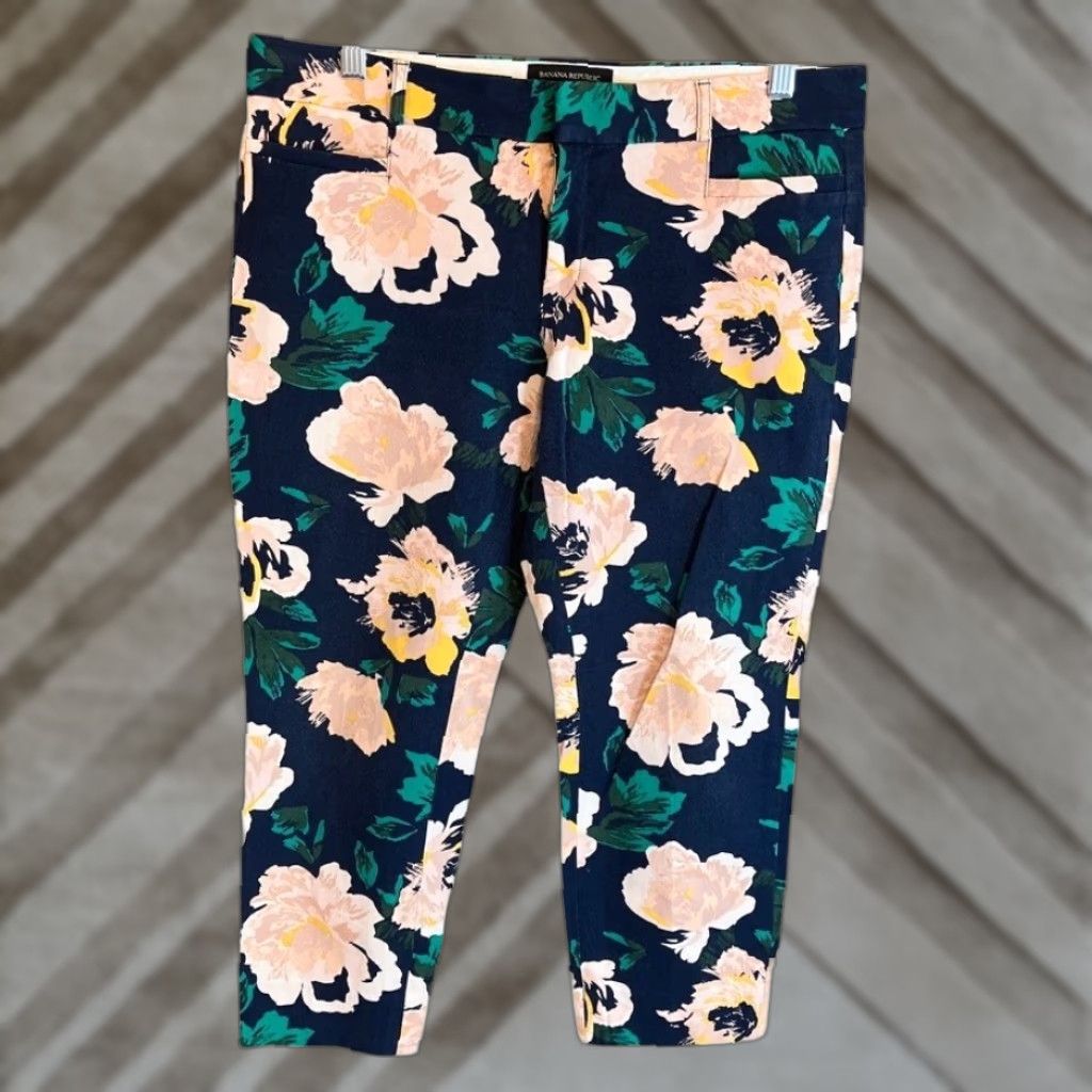 Banana Republic Banana Republic Womens Pants Multi Floral Sloan Fit Cropped Ankle Stretch 8P Size 30" / US 8 / IT 44 - 1 Thumbnail