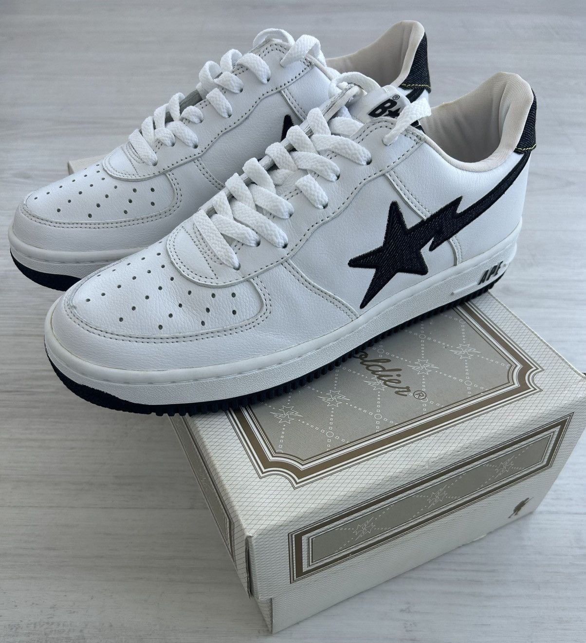 Bape VERY RARE OG 2001 A BATHING APE DENIM BAPESTA Size US 10 / EU 43 - 2 Thumbnail
