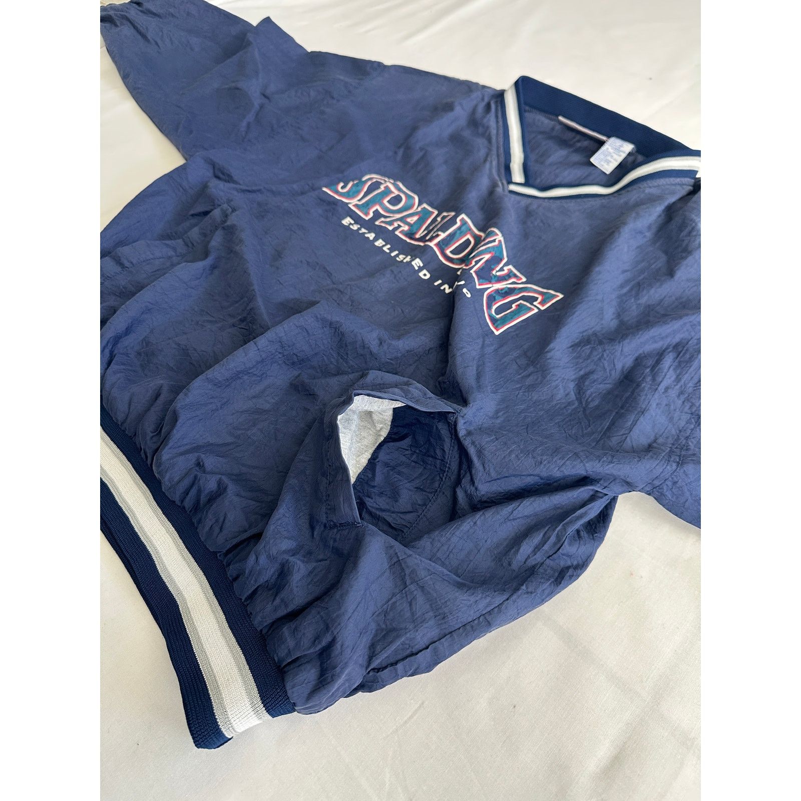 Spalding Vintage Spalding Athletics Windbreaker V-Neck PulloverJacket Size US L / EU 52-54 / 3 - 5 Thumbnail