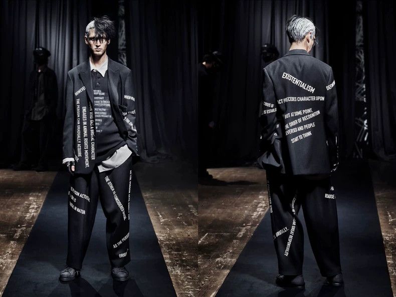 Yohji Yamamoto Yohji Yamamoto size 2 21aw slogan caption suit 2501-Nextarr Size 38R - 3 Thumbnail