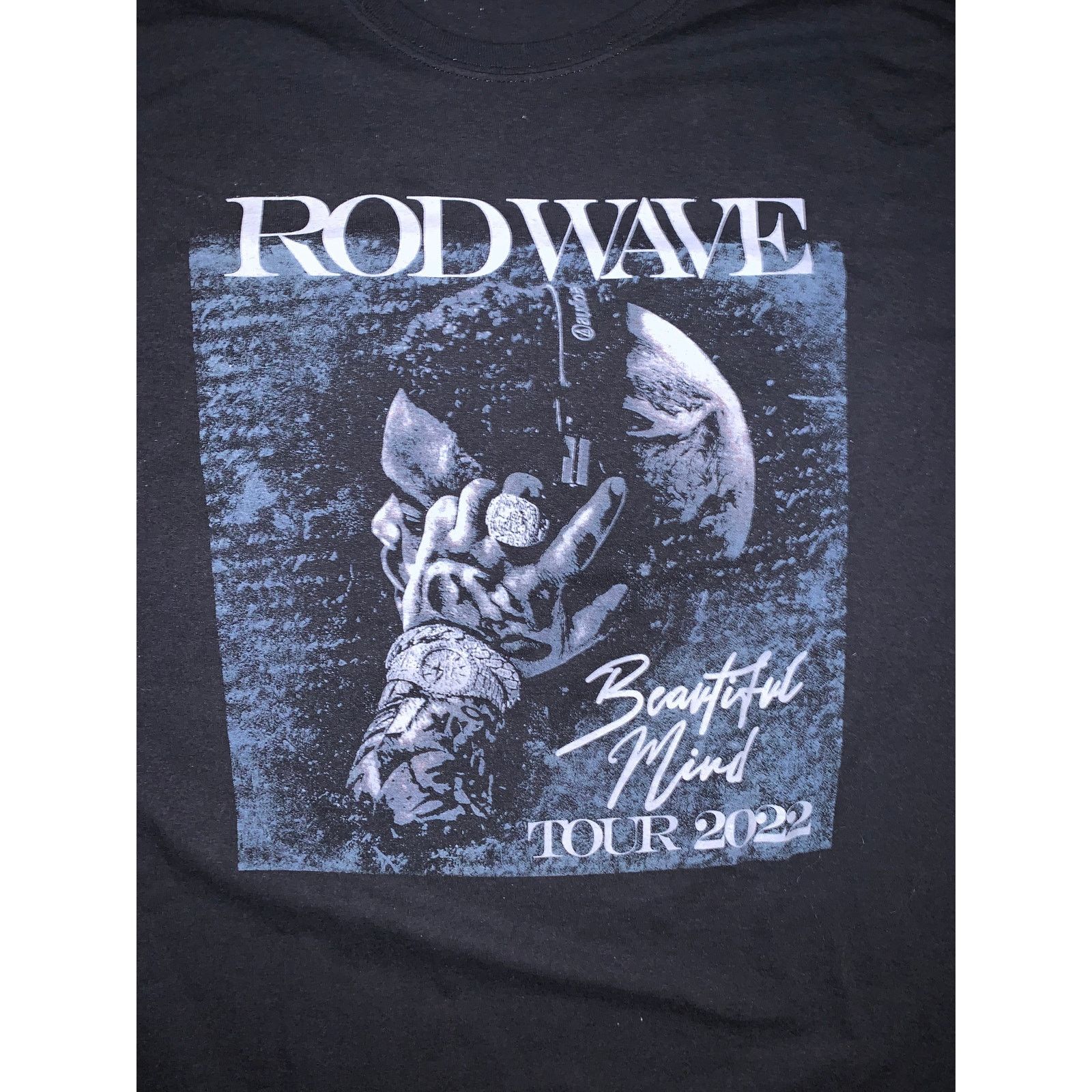 Jerzees Rod Wave Beautiful Mind Tour T Shirt 2022 Rap Tee Black XL Size US XL / EU 56 / 4 - 3 Thumbnail