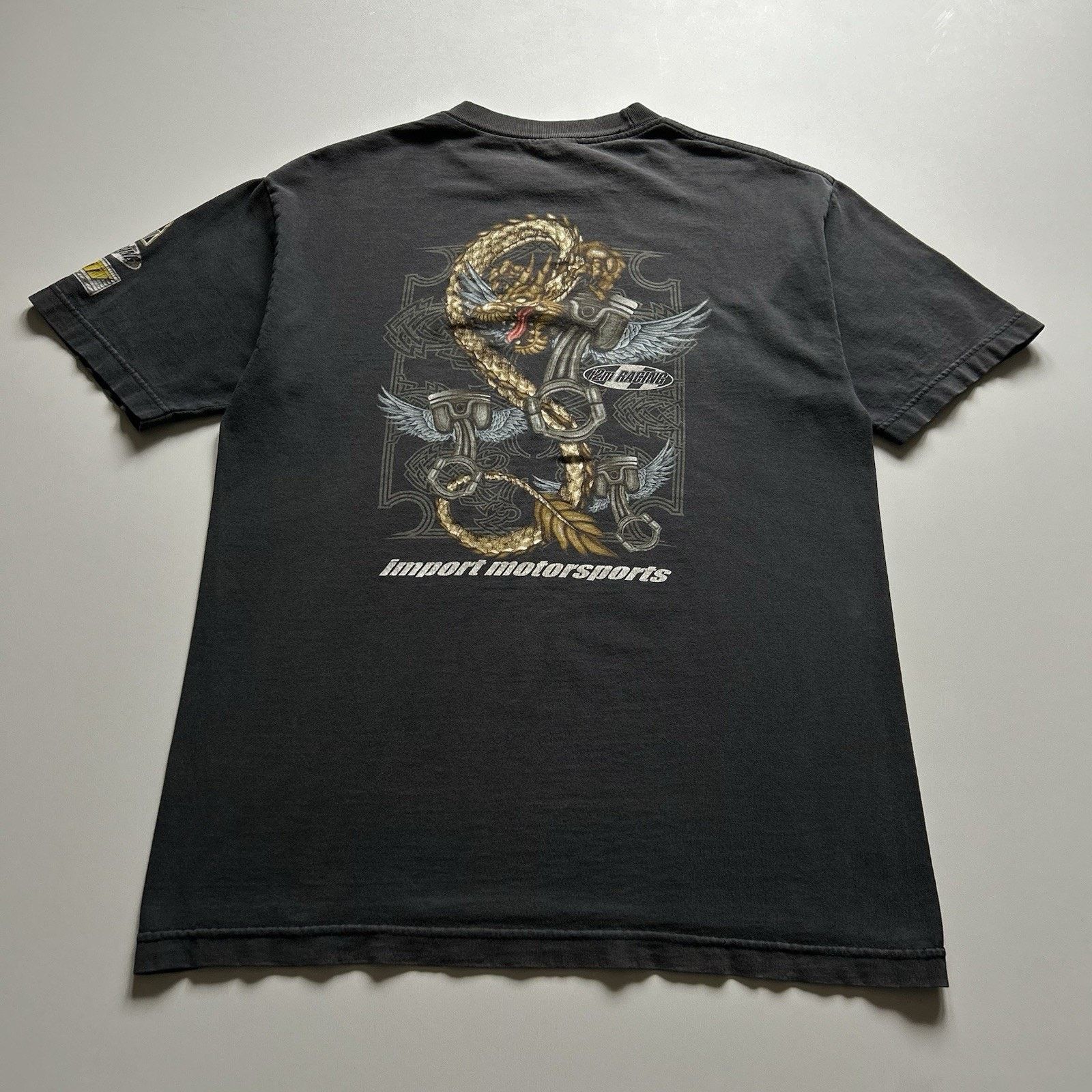 Vintage Y2K Import Motorsports T Shirt Racing Dragon Medium