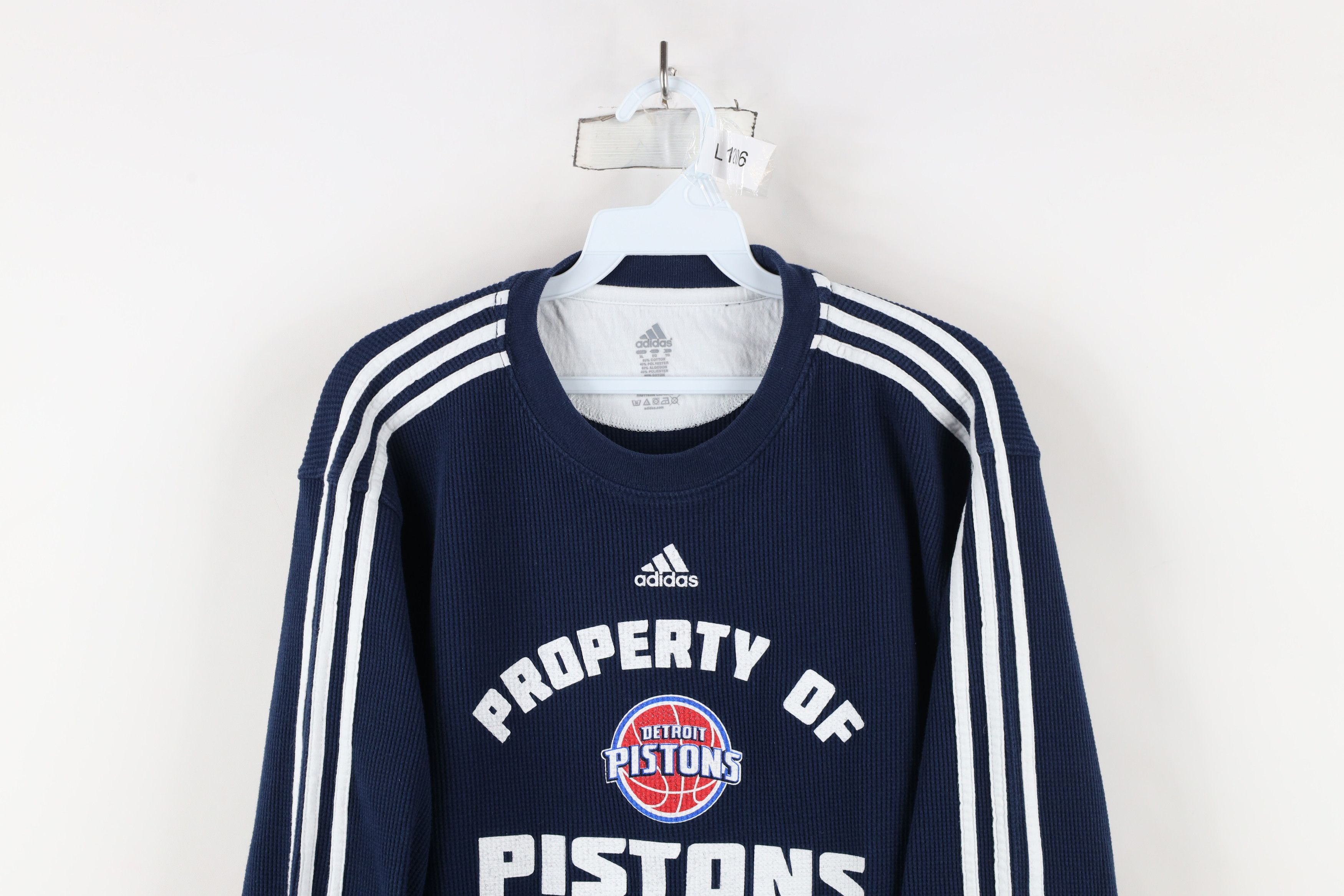 Adidas × Vintage Vintage Adidas Basketball Thermal Waffle Knit T-Shirt Blue Size US XL / EU 56 / 4 - 2 Thumbnail