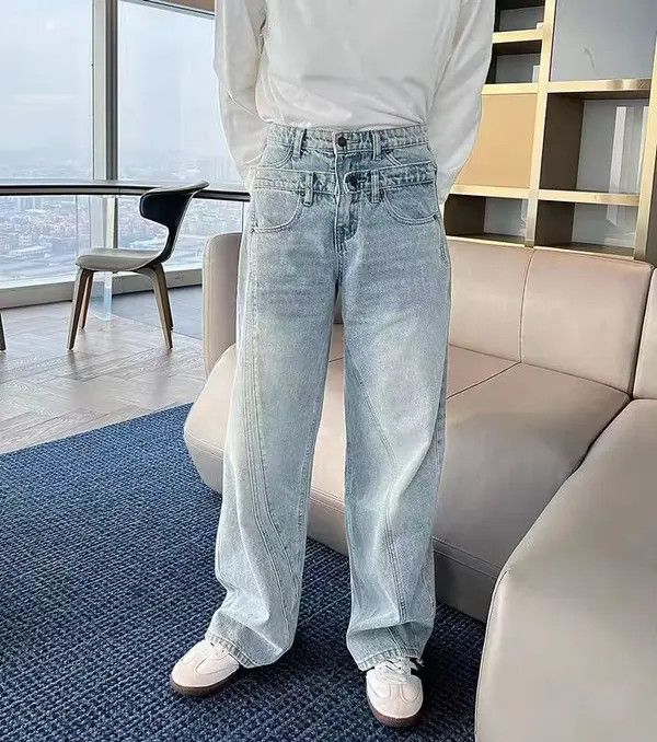 Japanese Brand Ruumika x Ami Vintage double-waisted design washed jeans Size US 32 / EU 48 - 6 Thumbnail
