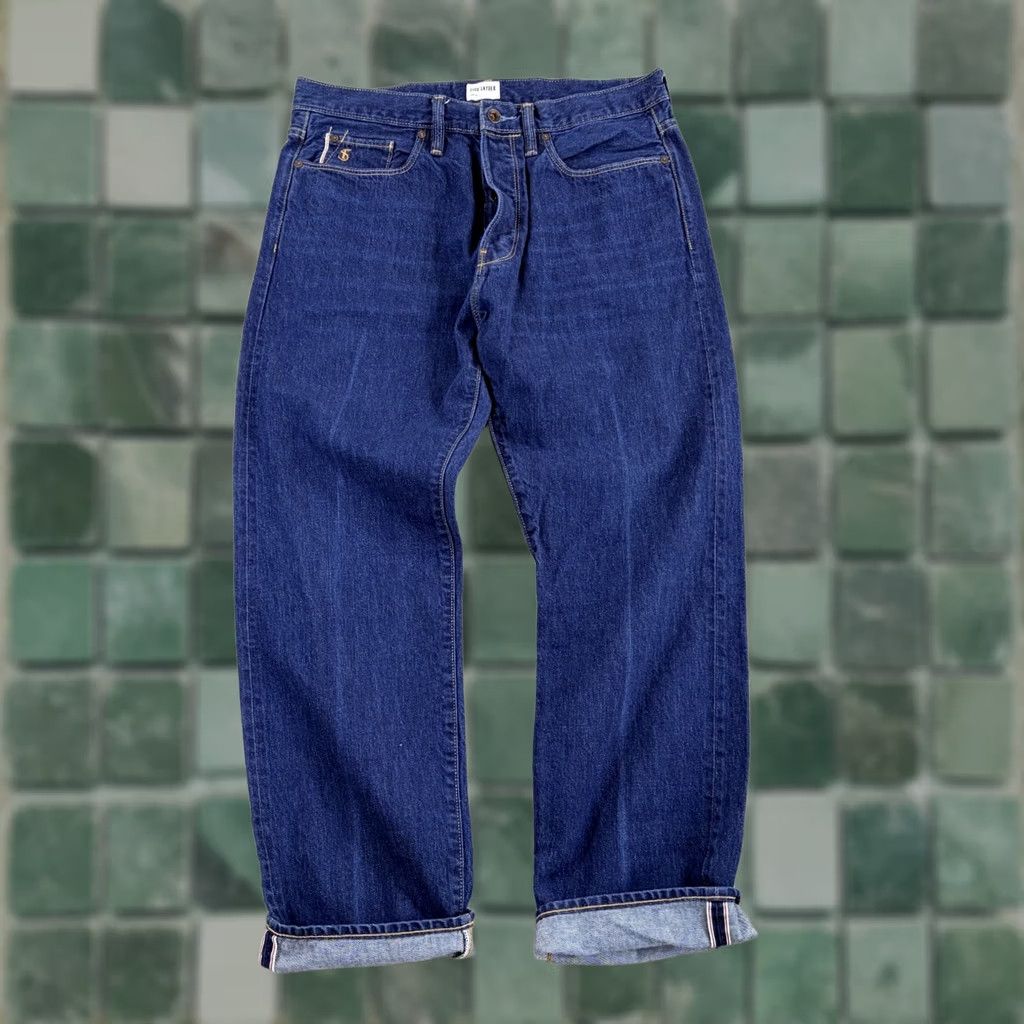 Todd Snyder Todd Snyder Jeans in Blue Wash Mens 34x29 12.5oz Selvedge Denim Classic Fit Straight 5-Pocket Denim Jeans USA Theme Button Closure Regular Waist Size US 34 / EU 50 - 1 Thumbnail