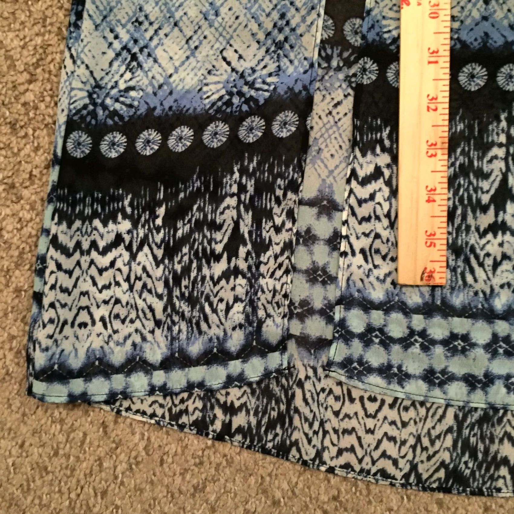Vintage Maurices Skirt XS Blue Geometric Pull On Maxi Long Lined Lightweight Women Regular Size 26" / US 2 / IT 38 - 5 Thumbnail