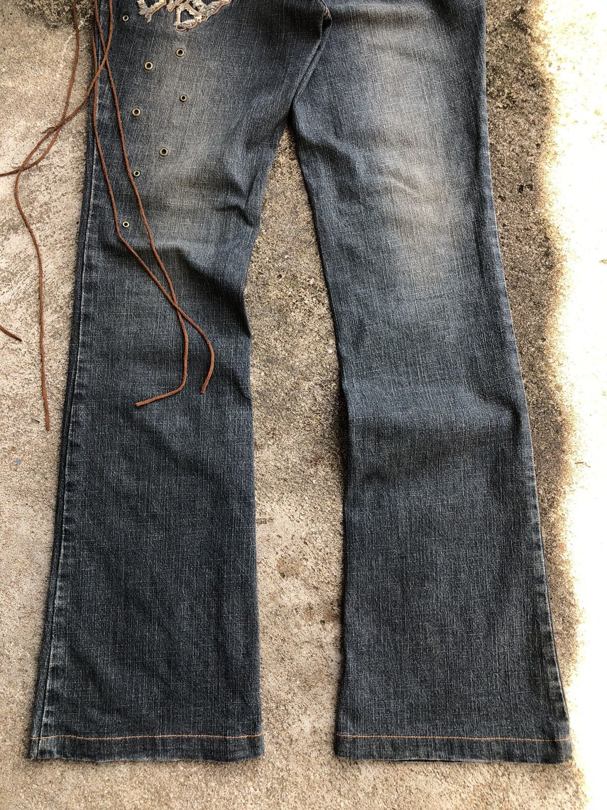 Japanese Brand Vintage Egoist Japanese Flared Denim Distressed Y2k Punk Size 28" / US 6 / IT 42 - 15 Thumbnail