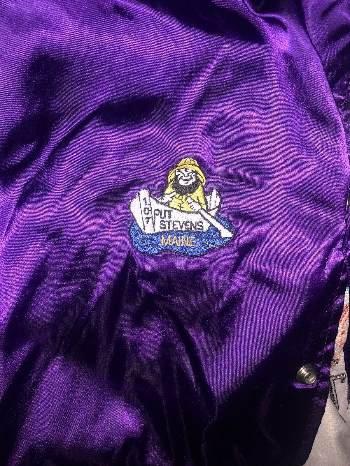 Other × Vintage Purple Satin Bomber Jacket Fully Embroidered Size US L / EU 52-54 / 3 - 5 Thumbnail