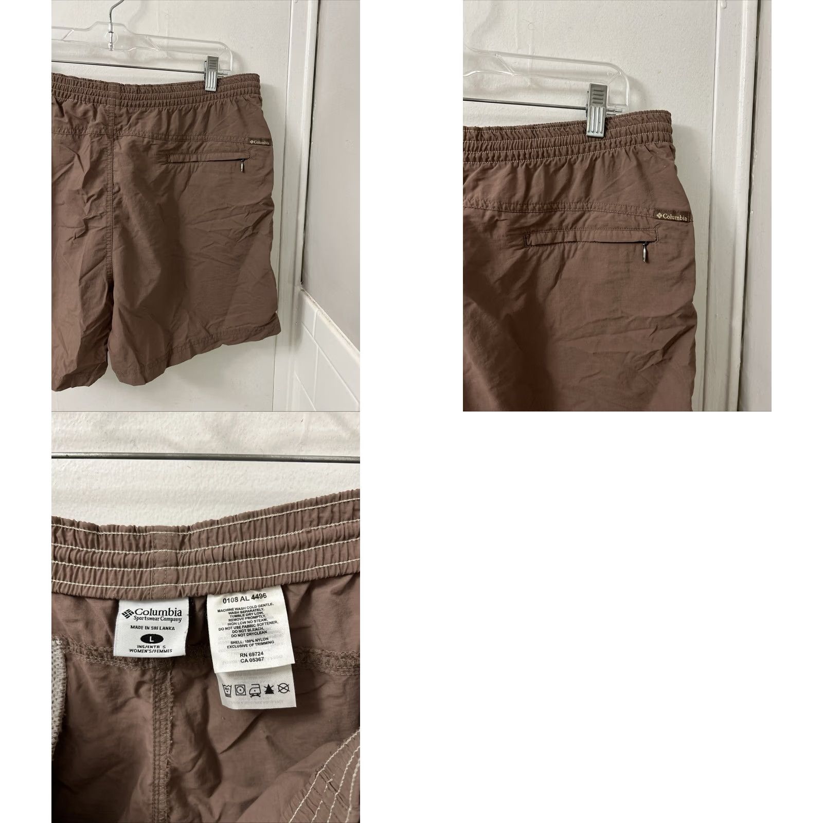 Vintage Columbia Womens Shorts Brown 5" Inseam Pockets Nylon Hiking Activewear Casual Travel Size 36" / US 14 / IT 50 - 8 Thumbnail