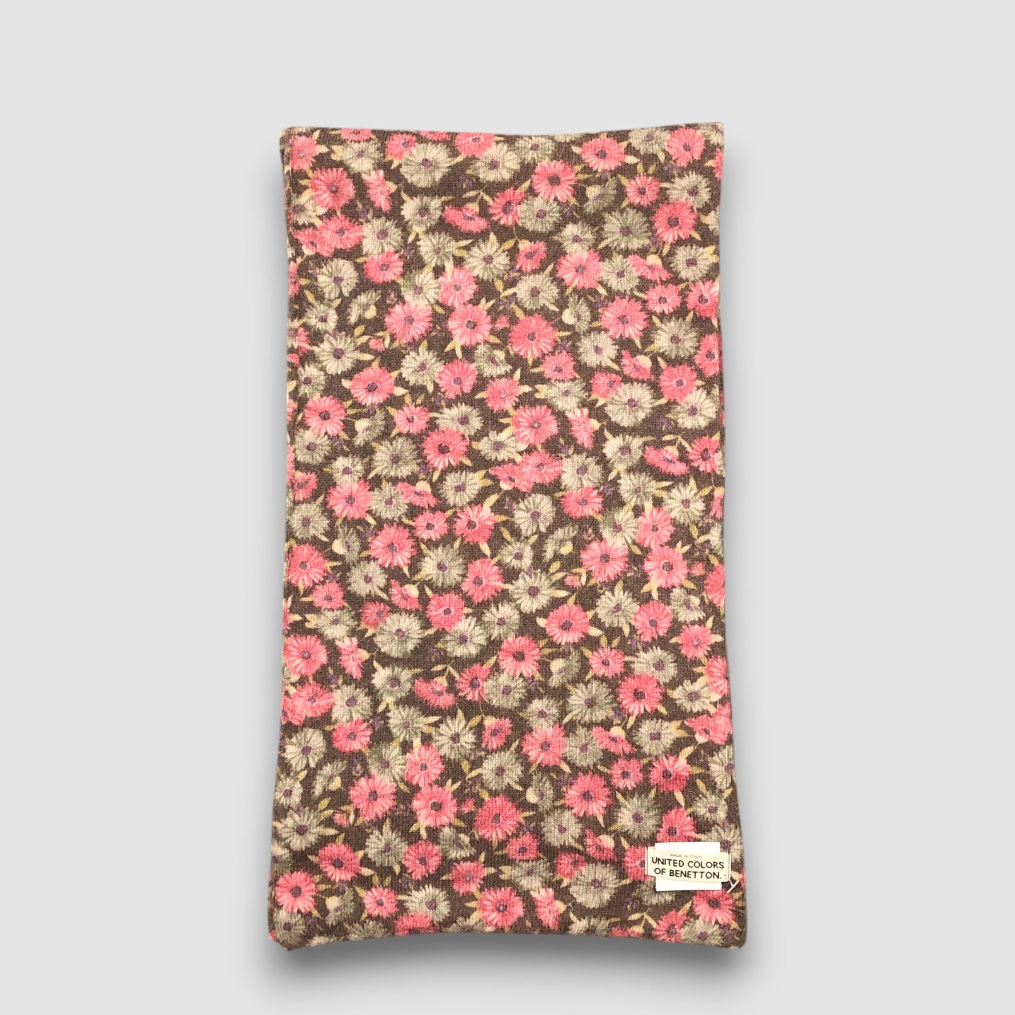 Benetton Vintage Benetton Scarf Muffler Floral Wool Winter Scarves Size ONE SIZE - 2 Thumbnail