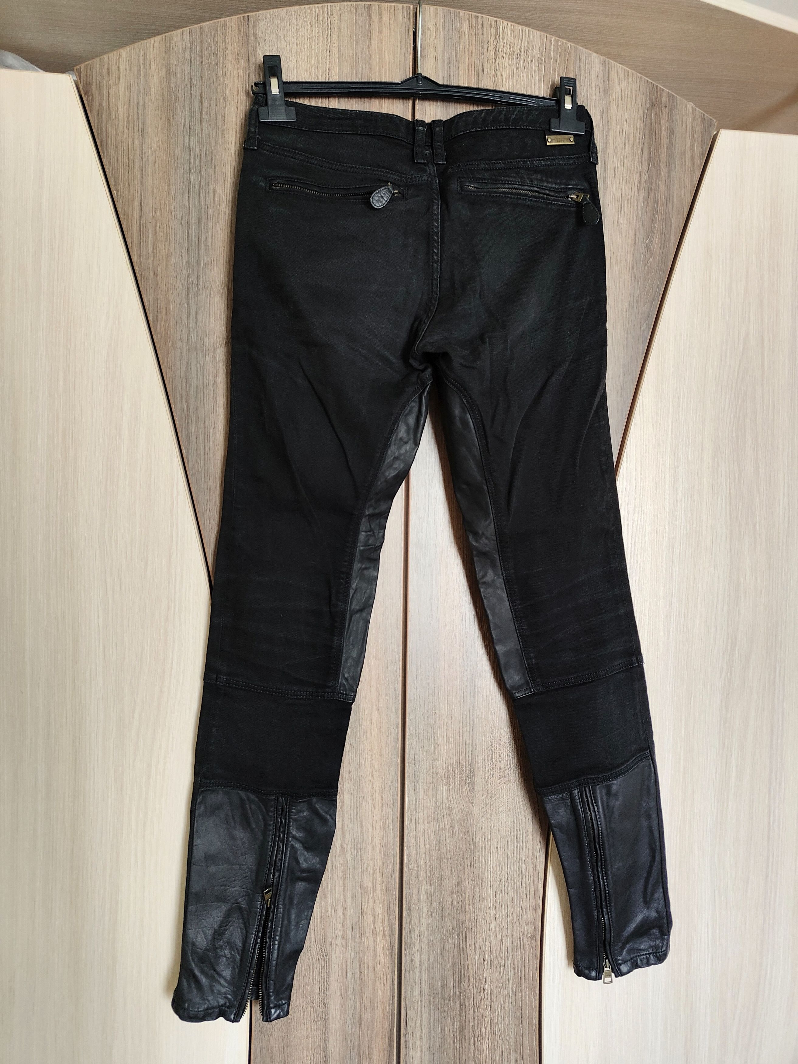 Burberry Burberry Brit Clipstone Skinny Jeans Leather Trim Black Moto Size 27" / US 4 / IT 40 - 2 Thumbnail