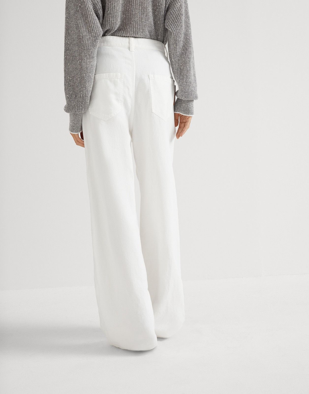 Brunello Cucinelli o1la1rc1a0425 Lady Dyed Pant in White Size 28" / US 6 / IT 42 - 2 Thumbnail