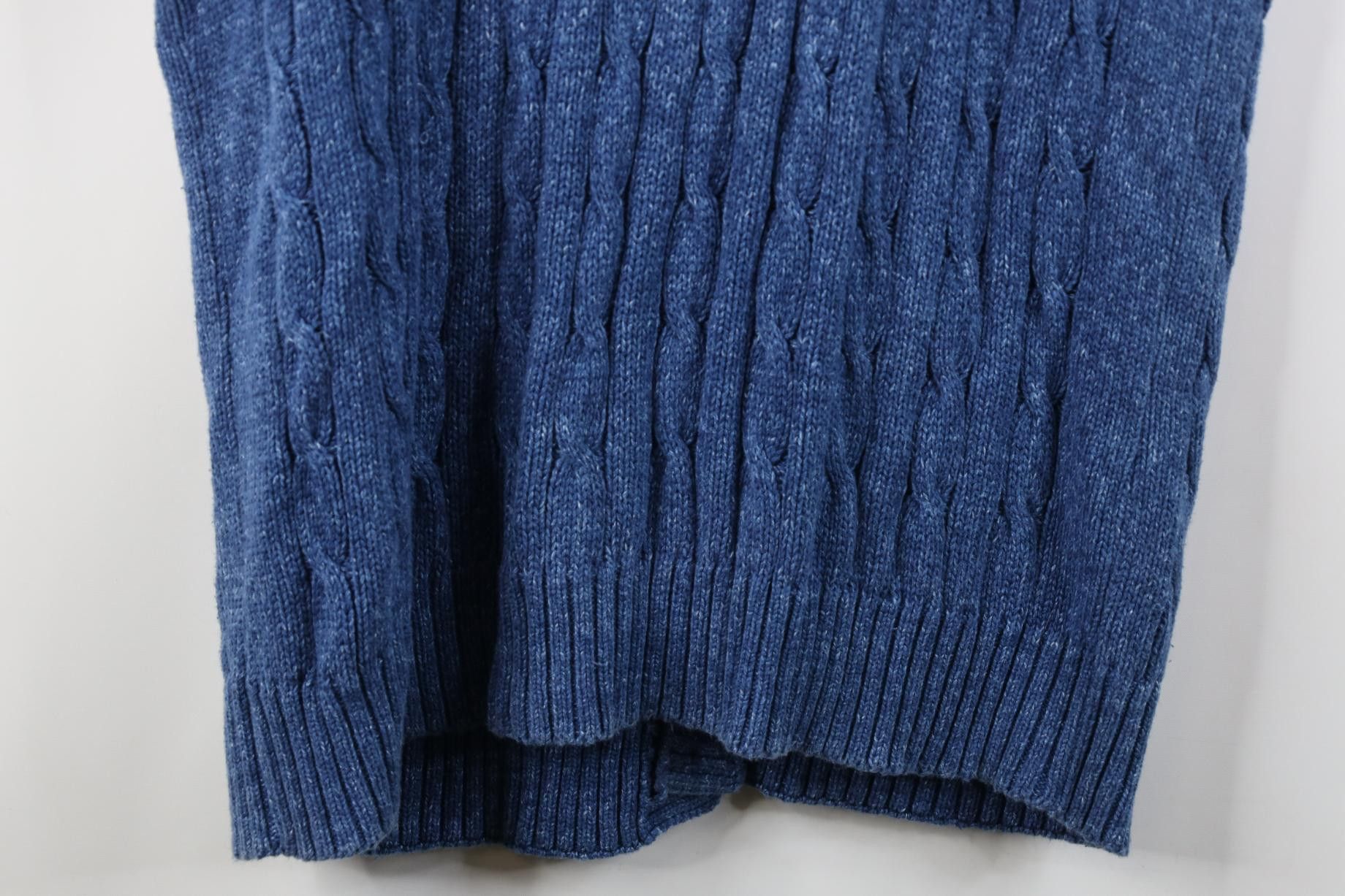 Vintage Vintage 90s Streetwear Cable Knit Sweater Vest Blue USA Size US XL / EU 56 / 4 - 11 Thumbnail