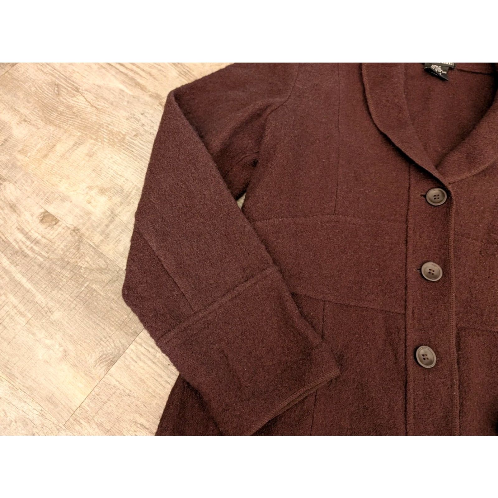 Vintage VINTAGE Sarah Wool Blazer Jacket Size M Brown 90s Womens Size M / US 6-8 / IT 42-44 - 3 Thumbnail