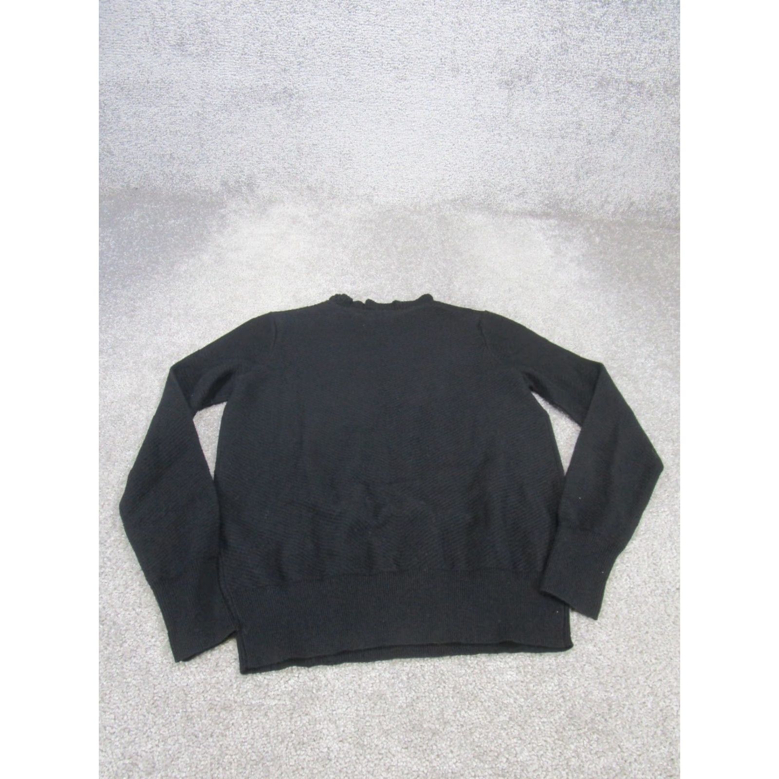 J.Crew J.CREW Shirt 2Xs Womens Black Knit Tee Ruffle Womens Size XXS / US 00 / IT 34 - 3 Thumbnail
