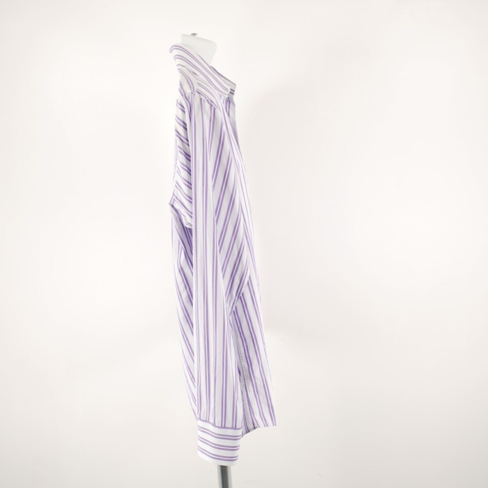Hugo Boss Boss Hugo Boss White Purple Striped 16.5 34/35 Collared Dres Size US L / EU 52-54 / 3 - 6 Thumbnail