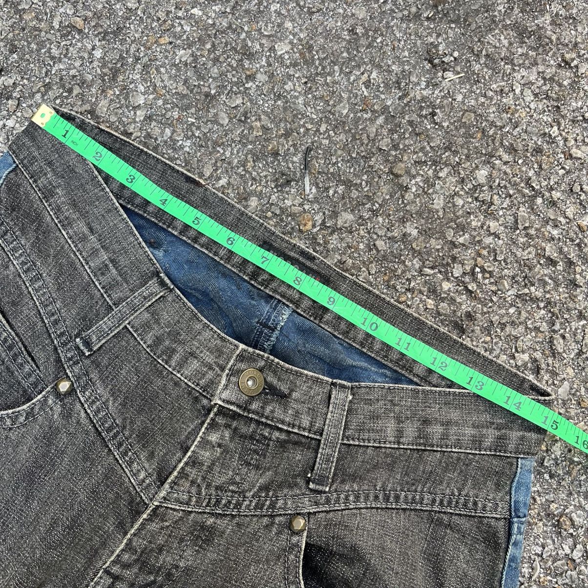 If Six Was Nine Morgan Homme Jeans Two Tone Colour Low Rise Denim Camo Size US 29 - 6 Thumbnail