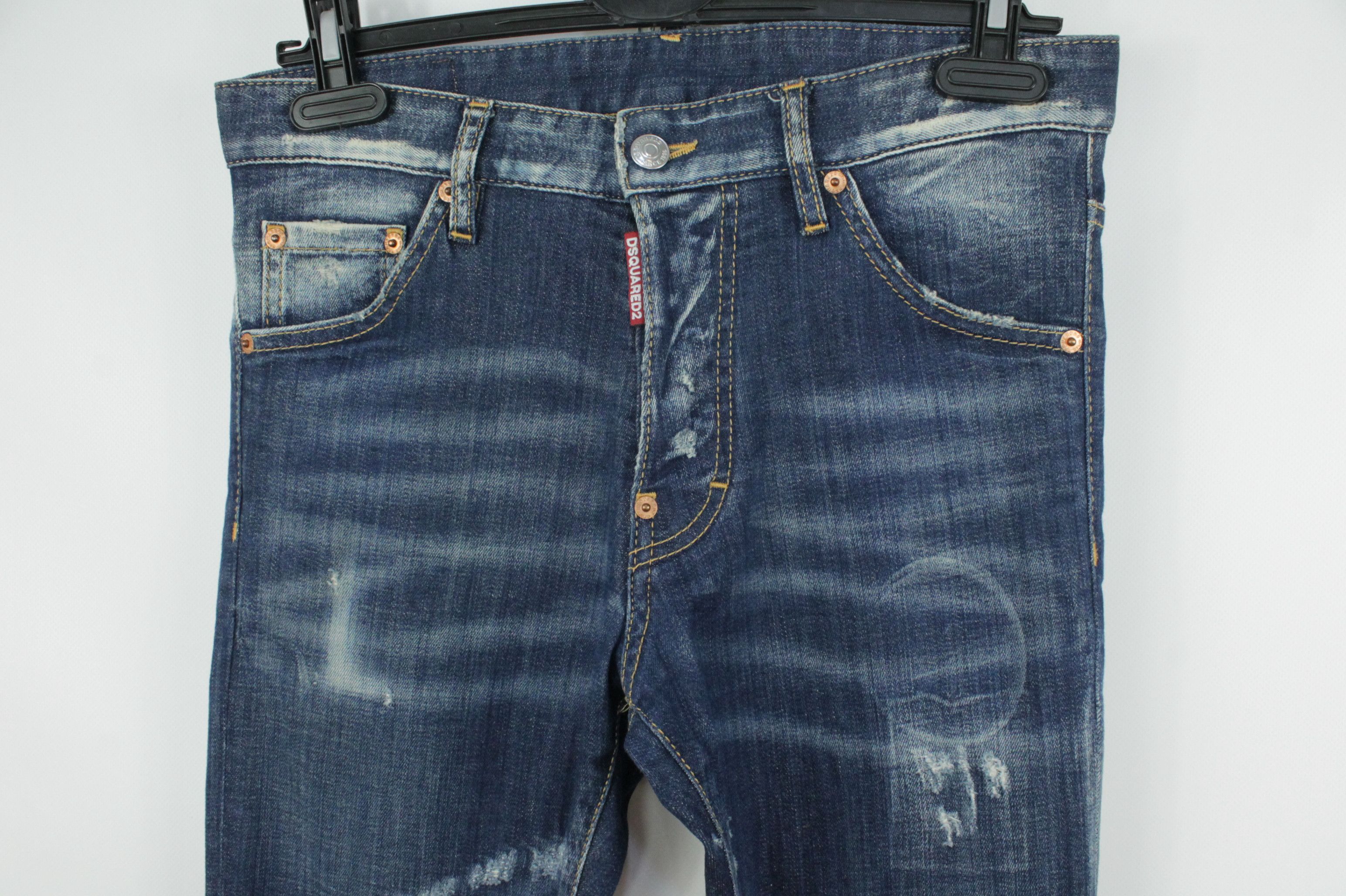 Dsquared2 Dsquared2 Slim Jean Cowboy Distressed Blue Denim Jeans Size US 28 / EU 44 - 2 Thumbnail