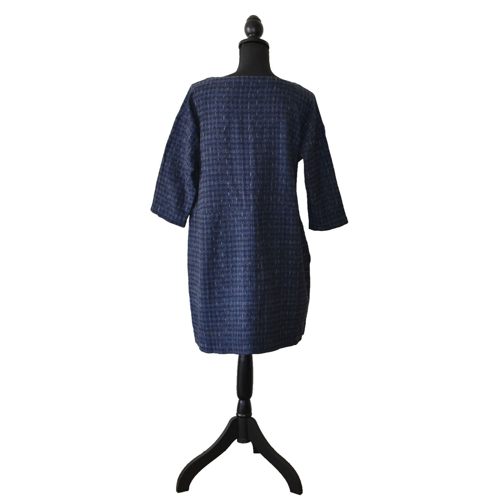 Eileen Fisher NEW EILEEN FISHER Cotton Shizuku Jacquard Scoop Neck Dress S Size S / US 4 / IT 40 - 3 Thumbnail
