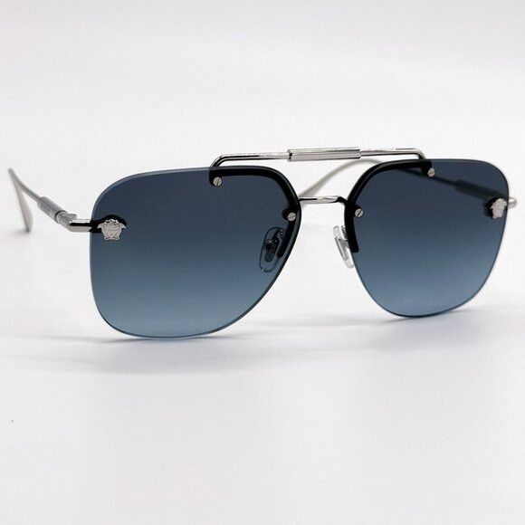 Versace NEW VERSACE SUNGLASSES VE2296 1000/V1 SILVER UNISEX EYEWEAR Size ONE SIZE - 4 Thumbnail